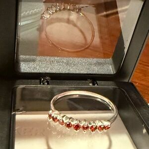 925 Sterling Silver and Garnet Ring